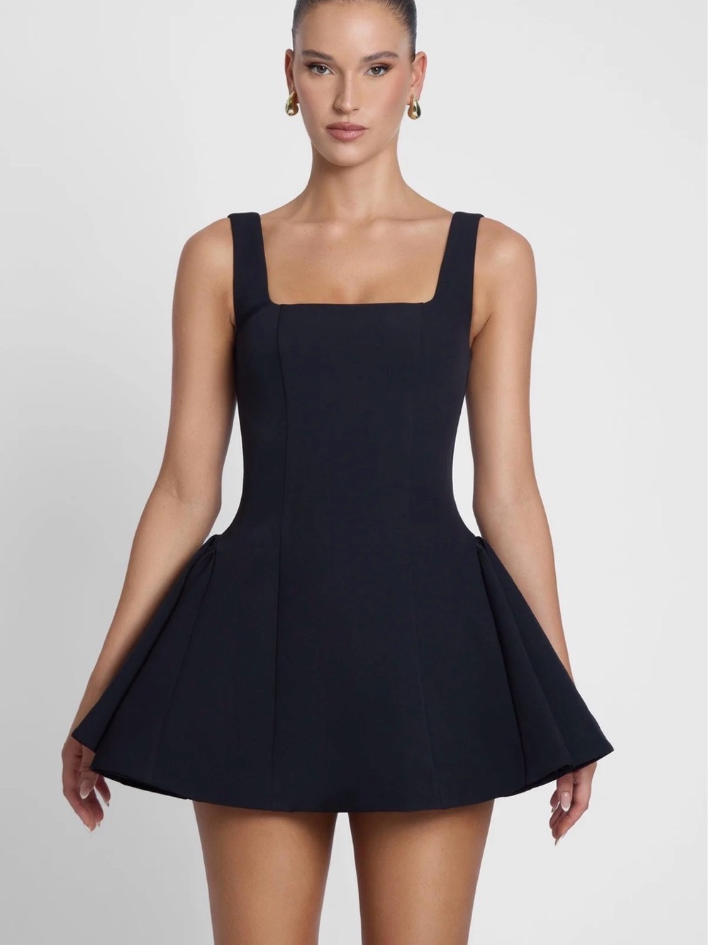 Leau YSABELLE Babydoll Corset Mini Dress in black